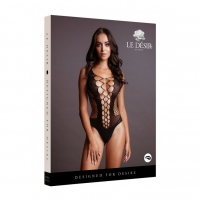    V-  Contrast Fence Net Teddy,  S/L, Shots DES019BLKOS -  Sex-shop 